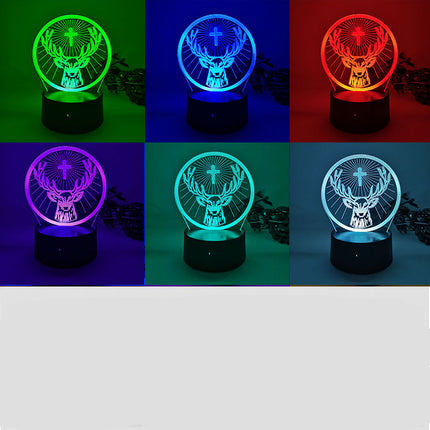 Lampada 3D illusione ottica a cervo