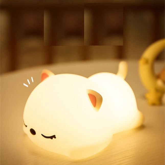 Luce notturna gatto in silicone tattile