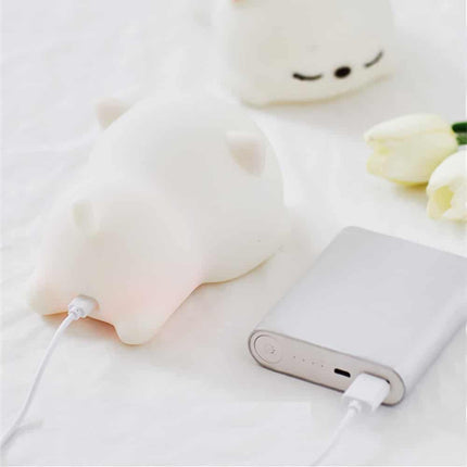 Luce notturna gatto in silicone tattile
