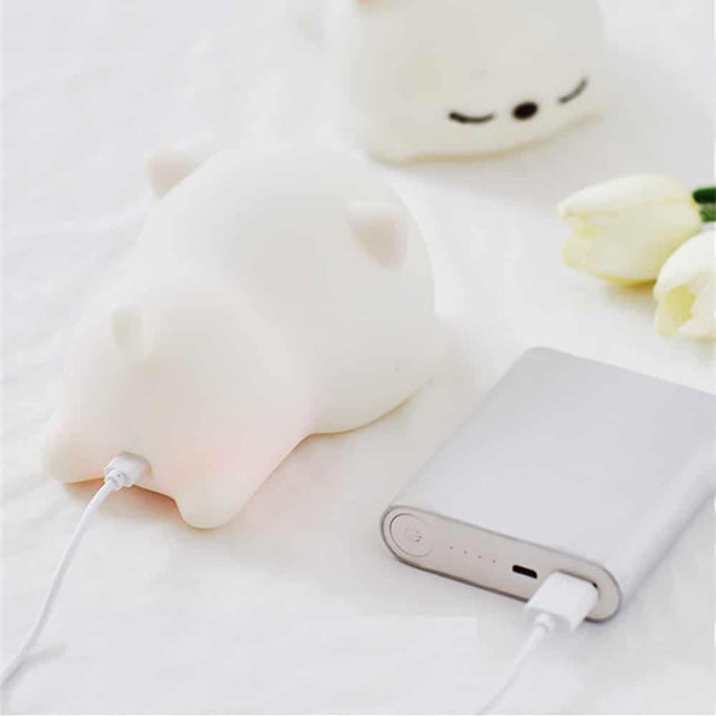 Luce notturna gatto in silicone tattile