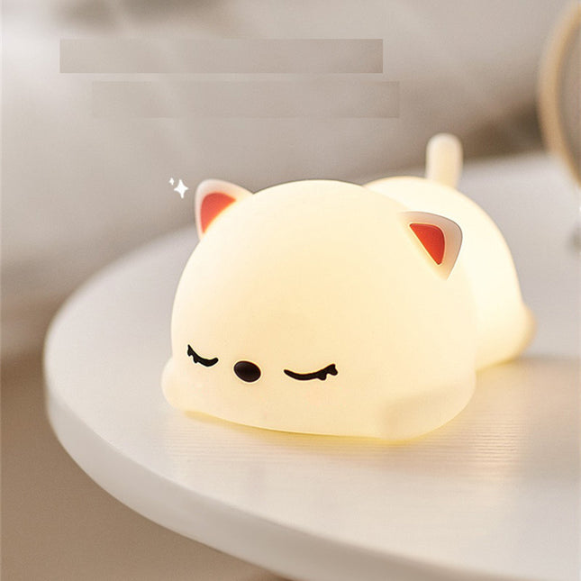 Luce notturna gatto in silicone tattile