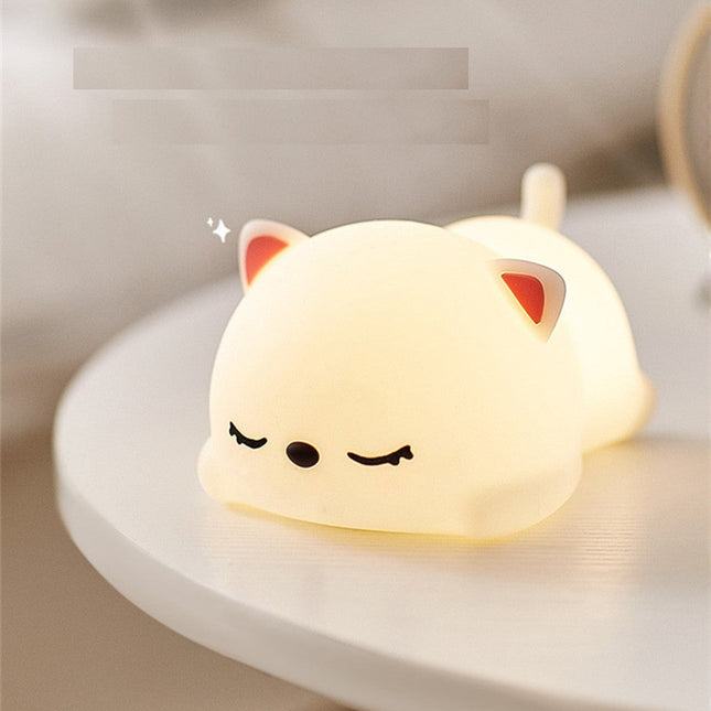 Luce notturna gatto in silicone tattile