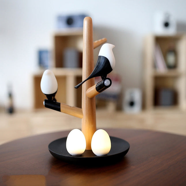 Lampada da tavolo albero con uccellini