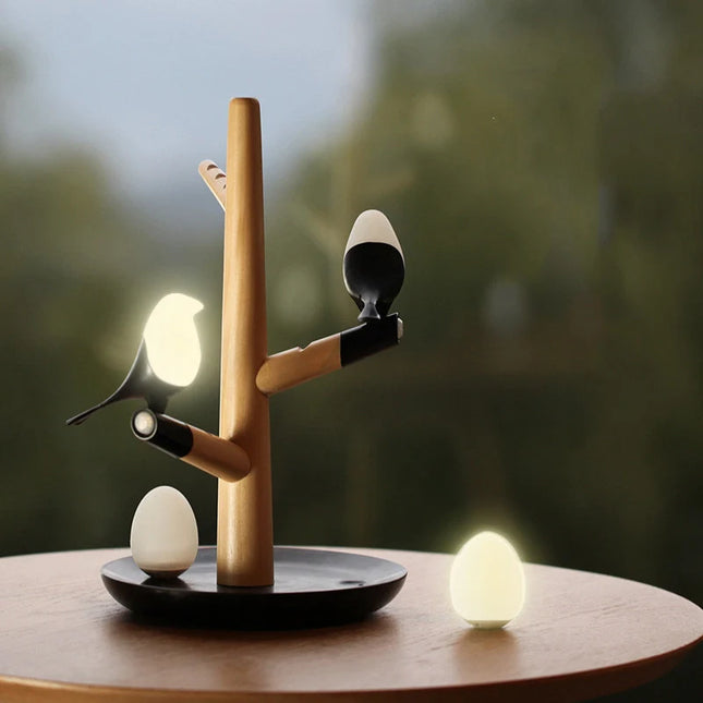 Lampada da tavolo albero con uccellini