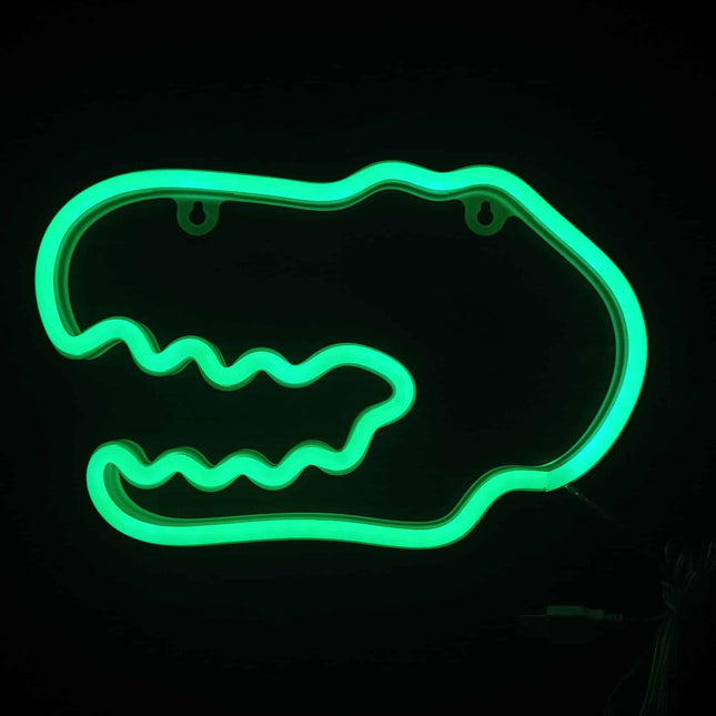 Insegna luminosa neon a forma dinosauro