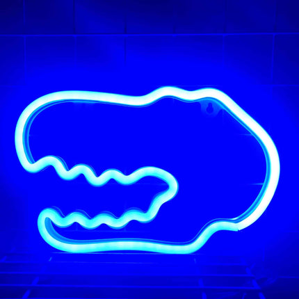 Insegna luminosa neon a forma dinosauro