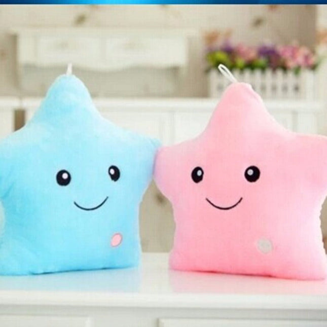 Cuscino peluche luminoso colorato a stella