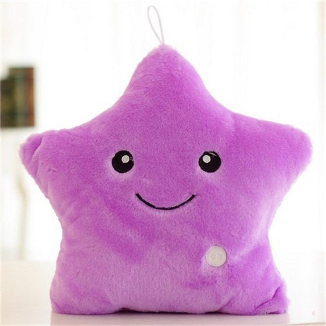 Cuscino peluche luminoso colorato a stella