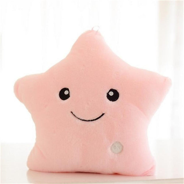 Cuscino peluche luminoso colorato a stella