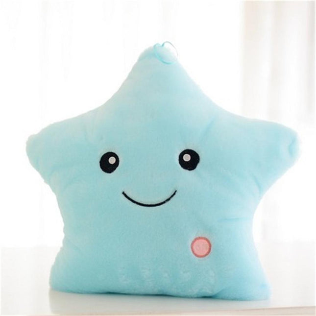 Cuscino peluche luminoso colorato a stella