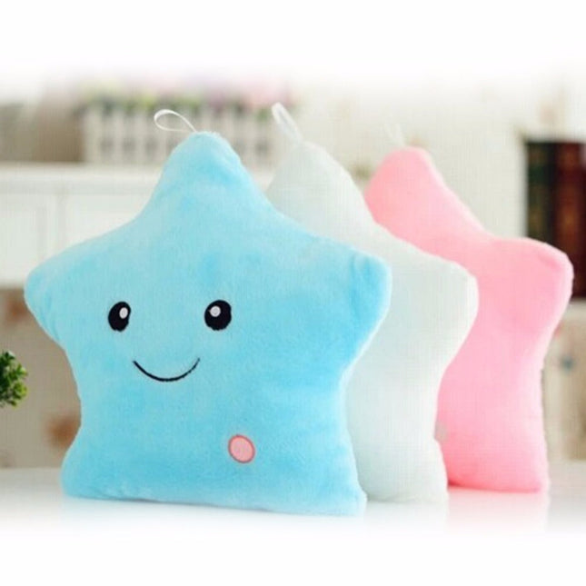 Cuscino peluche luminoso colorato a stella