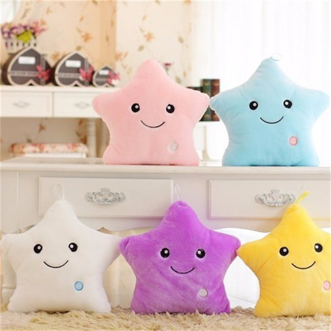 Cuscino peluche luminoso colorato a stella
