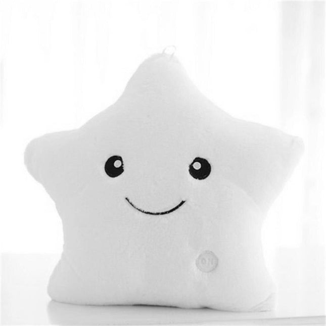 Cuscino peluche luminoso colorato a stella