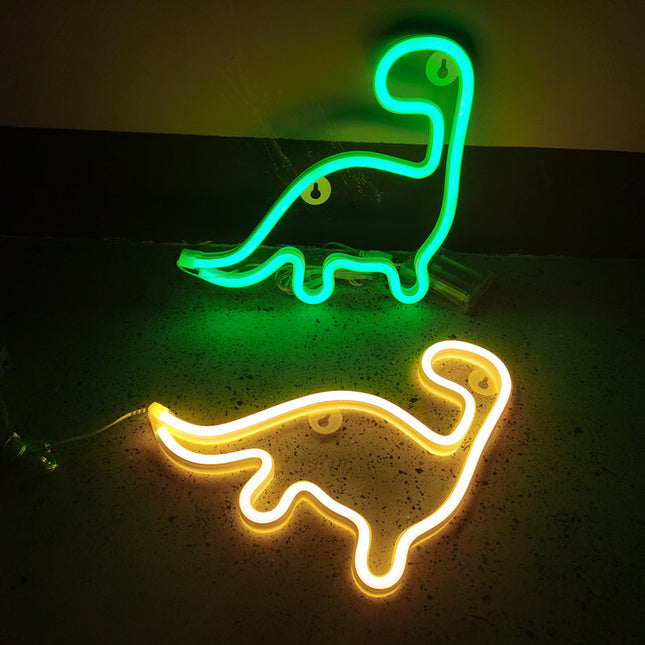 Insegna luminosa a neon forma dinosauro