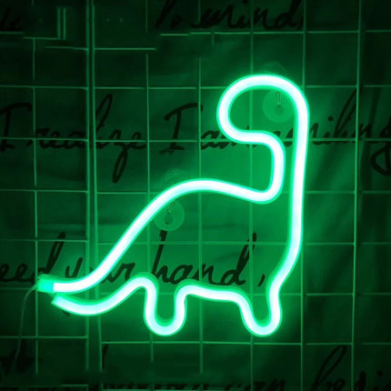 Insegna luminosa a neon forma dinosauro