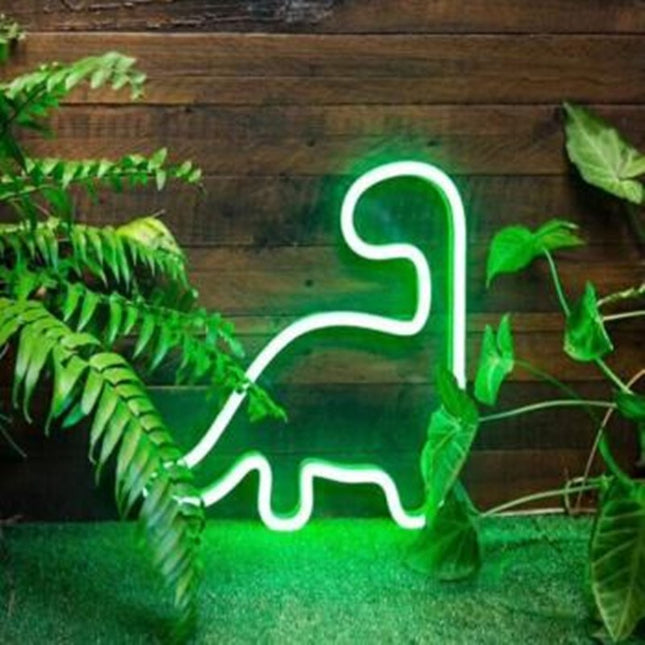 Insegna luminosa a neon forma dinosauro