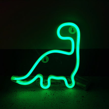 Insegna luminosa a neon forma dinosauro