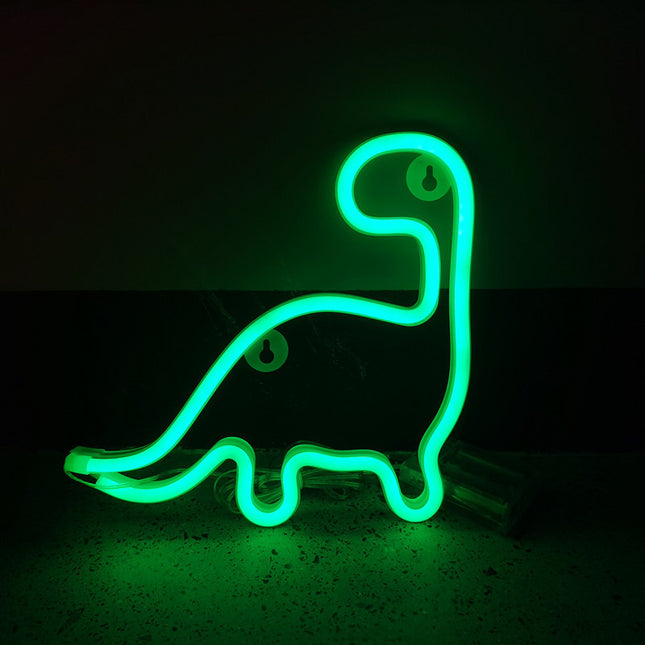 Insegna luminosa a neon forma dinosauro