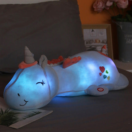 Peluche unicorno luminoso con luci LED