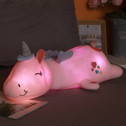 Peluche unicorno luminoso con luci LED