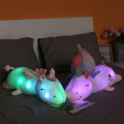Peluche unicorno luminoso con luci LED