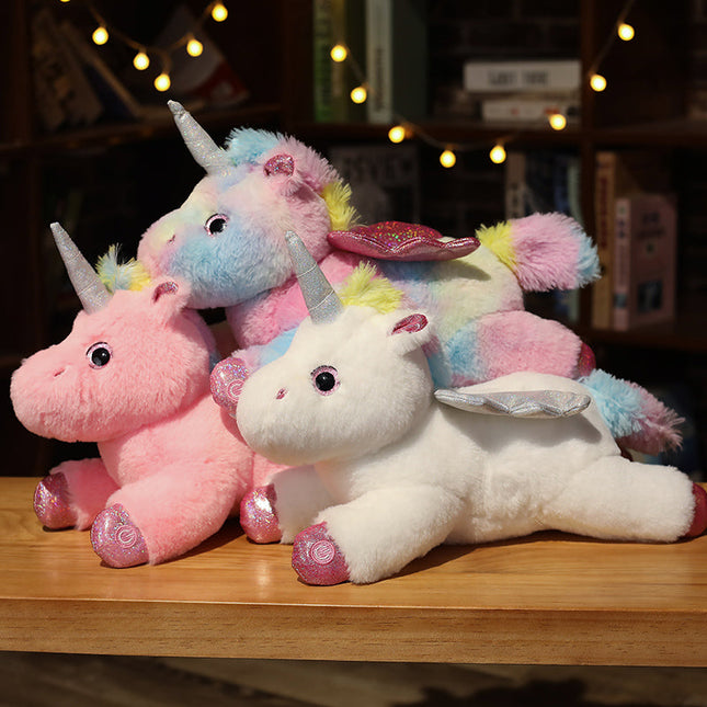 Peluche unicorno alato con luce notturna