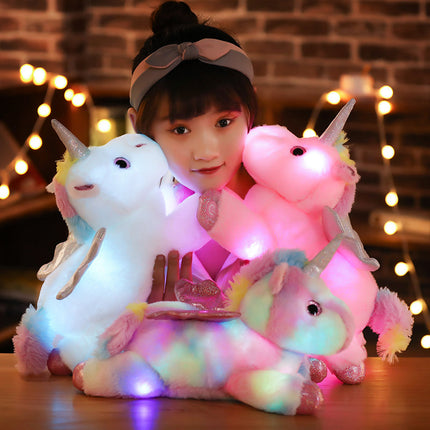 Peluche unicorno alato con luce notturna