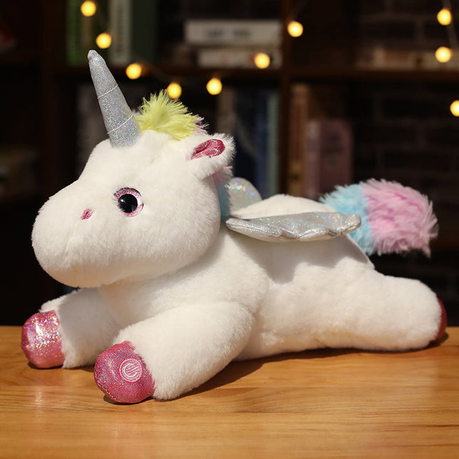Peluche unicorno alato con luce notturna