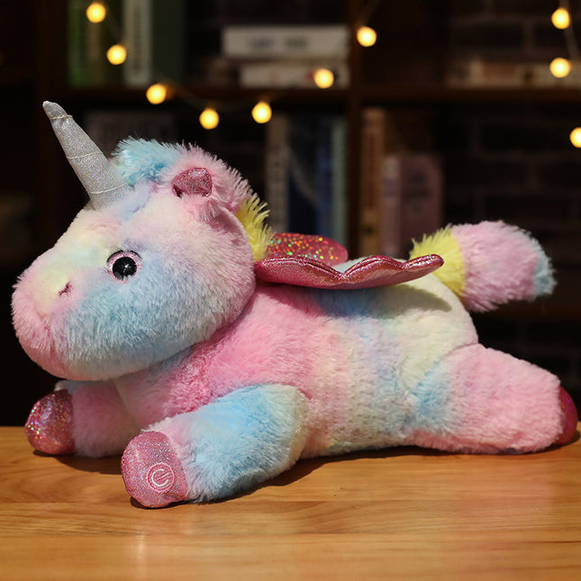 Peluche unicorno alato con luce notturna
