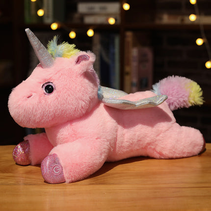 Peluche unicorno alato con luce notturna