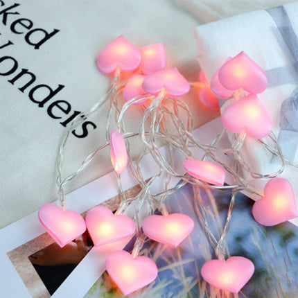 Ghirlanda luminosa LED a cuori rosa