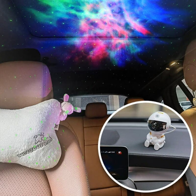 Proiettore astronauta stelle e galassie bianco