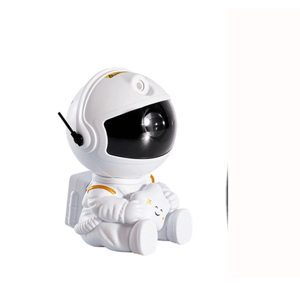 Astronauta proiettore con stella luce bianca