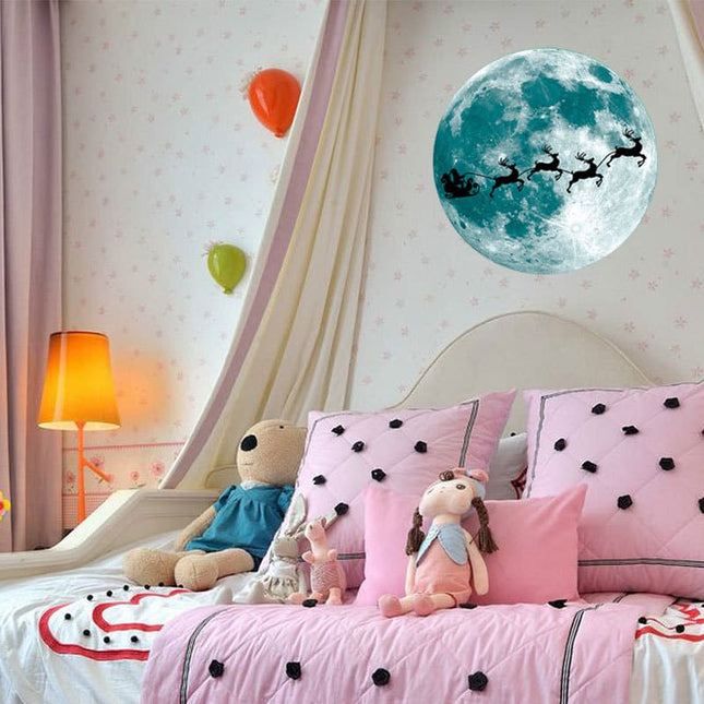Adesivo murale 3D luna fluorescente