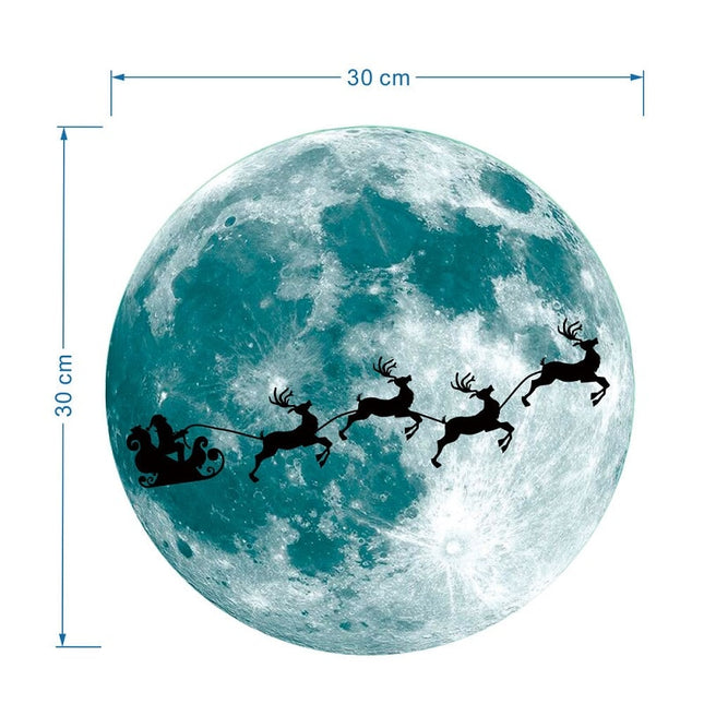 Adesivo murale 3D luna fluorescente