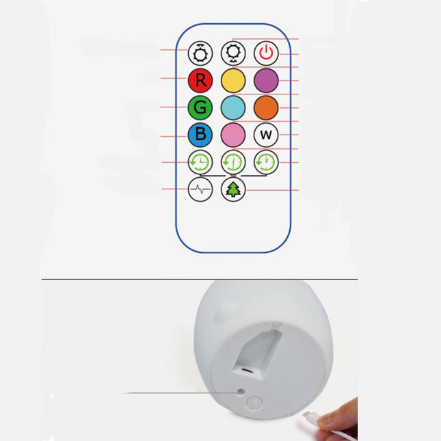 Luce notturna gufo ricaricabile con telecomando