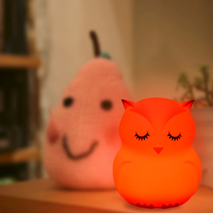 Luce notturna gufo ricaricabile con telecomando