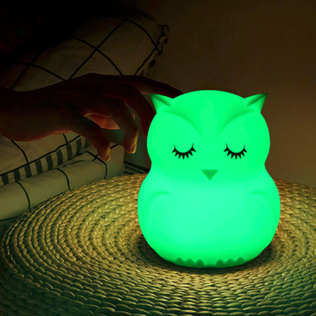 Luce notturna gufo ricaricabile con telecomando