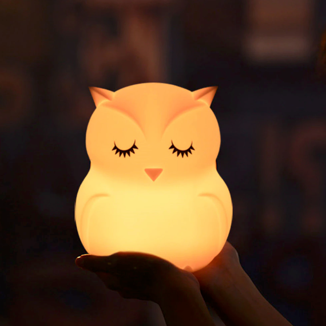 Luce notturna gufo ricaricabile con telecomando