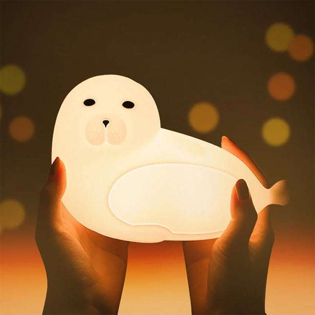 Luce notturna neonato foca in silicone