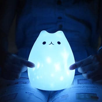 Luce notturna gatto silicone ricaricabile