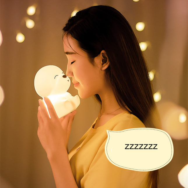 Luce notturna cucciolo silicone ricaricabile USB