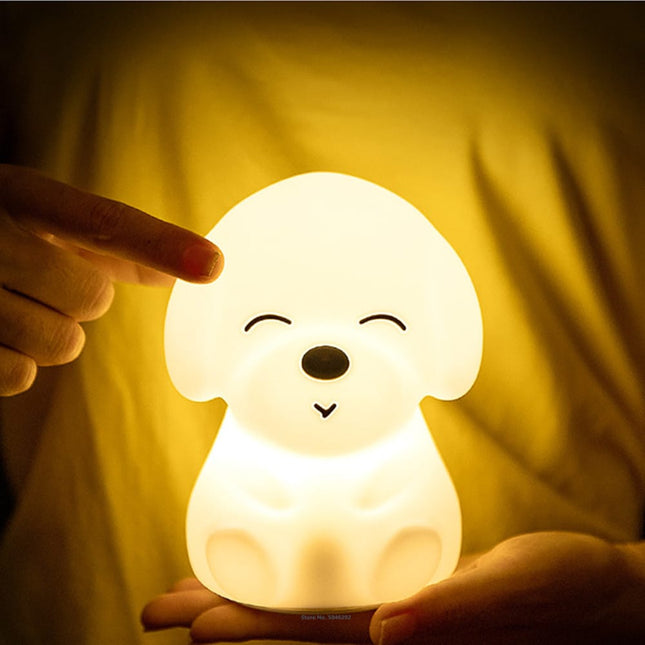 Luce notturna cucciolo silicone ricaricabile USB