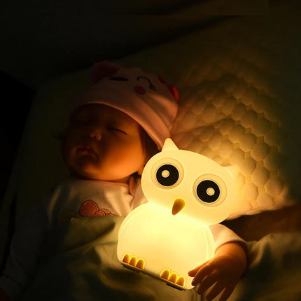 Luce notturna in silicone gufo touch