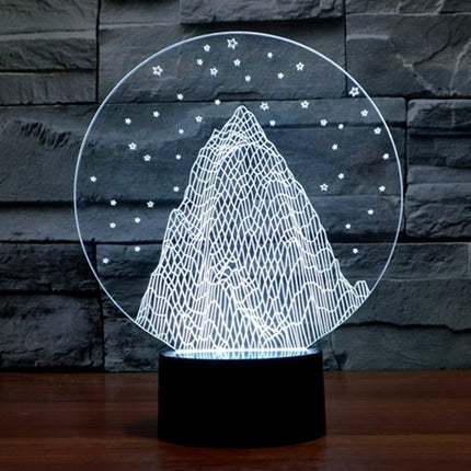 Lampada 3D illusione ottica montagna stellata