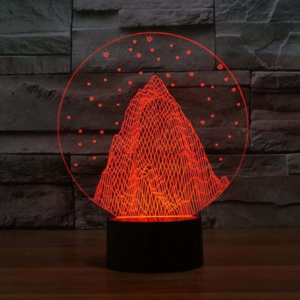 Lampada 3D illusione ottica montagna stellata