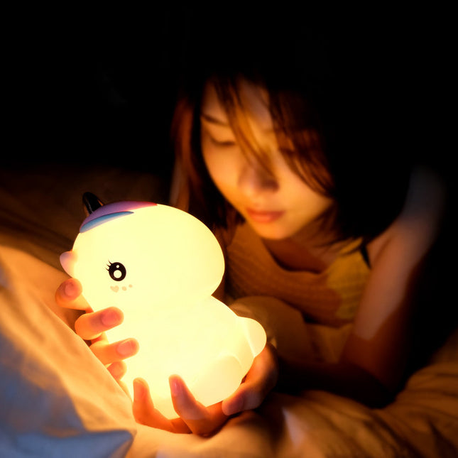 Luce notturna unicorno silicone colorata