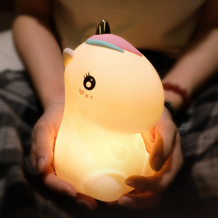 Luce notturna unicorno silicone colorata