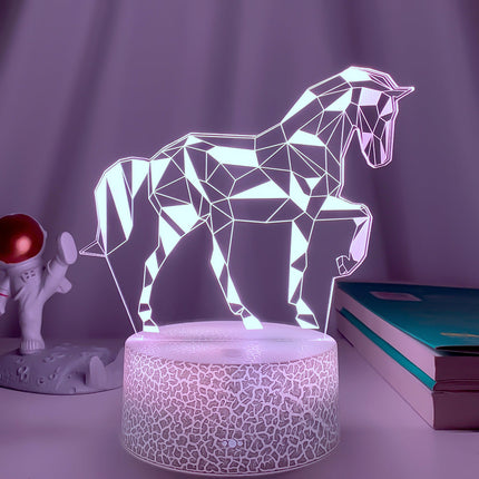 Lampada 3D illusione ottica a cavallo