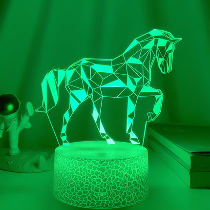 Lampada 3D illusione ottica a cavallo